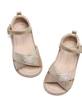 Felix & Flora Toddler Girl Gold Sandals Size 8